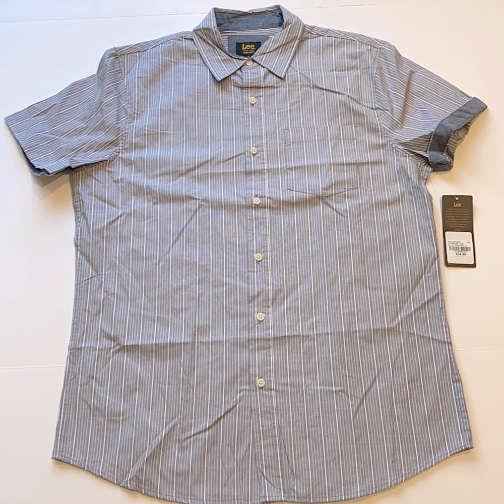Lee Medium Striped Cotton Button Shirt New D20